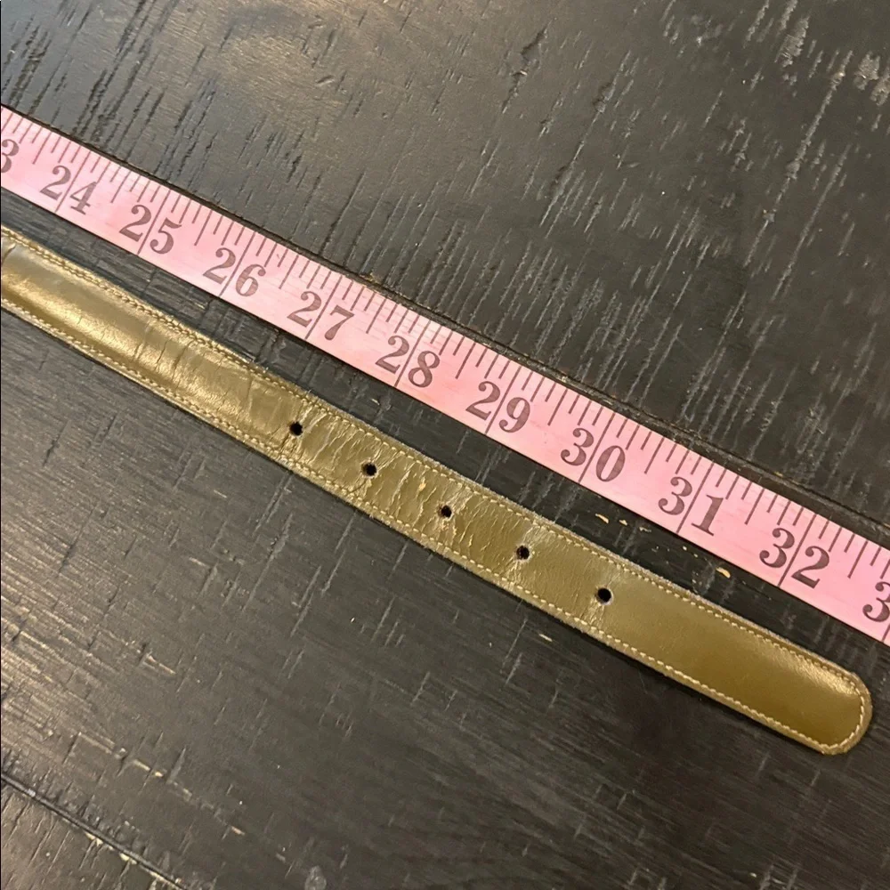 Vintage Anne Klein Olive Green Leather Gold Tone Women’s Belt Size Large